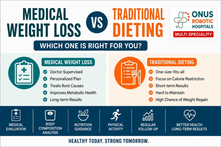Medical Weight Loss vs Traditional Dieting: Which One Is Right for You? – By Dr. Ravi Kiran | Diabetologist, Onus Robotic Hospital